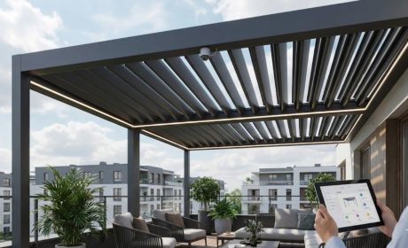 Inteligentna pergola bioklimatyczna – jak zautomatyzowane zadaszenie zmienia życie w apartamencie w Wilanowie